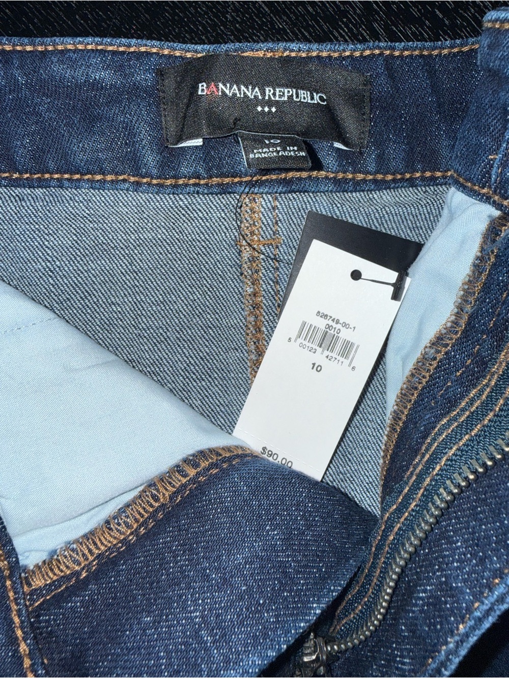 NWT! Banana Republic Maxi Split Skirt (dark wash) Sz 10 w/center front split. - Picture 7 of 12